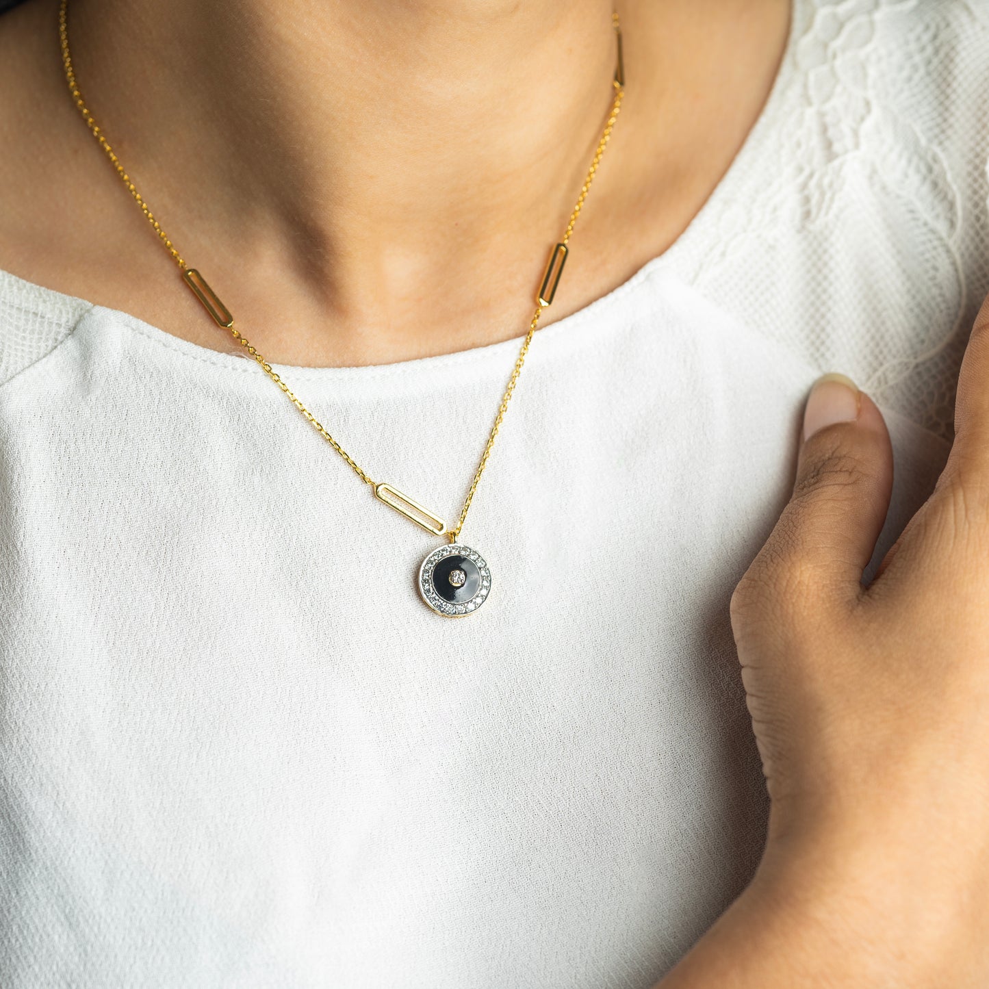 Evil Eye Necklace Sterling Silver
