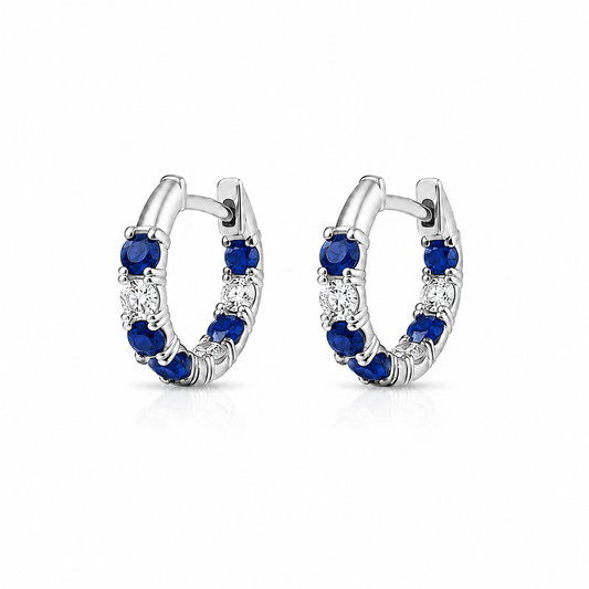 Diamond & Sapphire Hoops