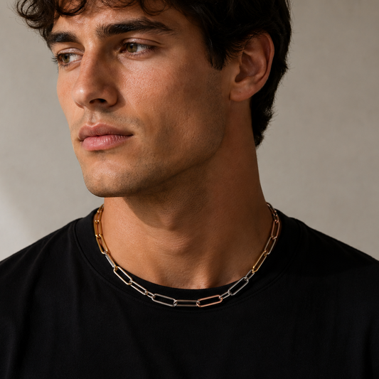Tri Tone Paperclip Chain