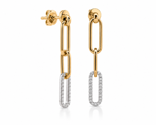Diamond Paperclip Earring