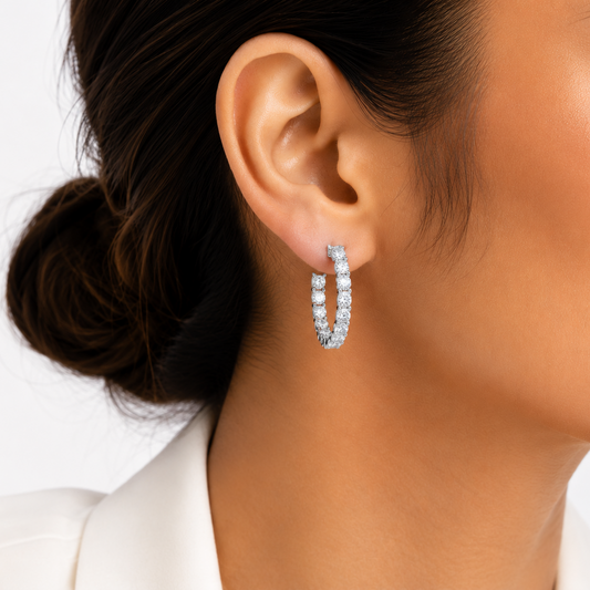 Diamond Inside-Out Hoops