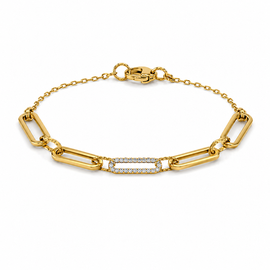 Diamond Paperclip Bracelet