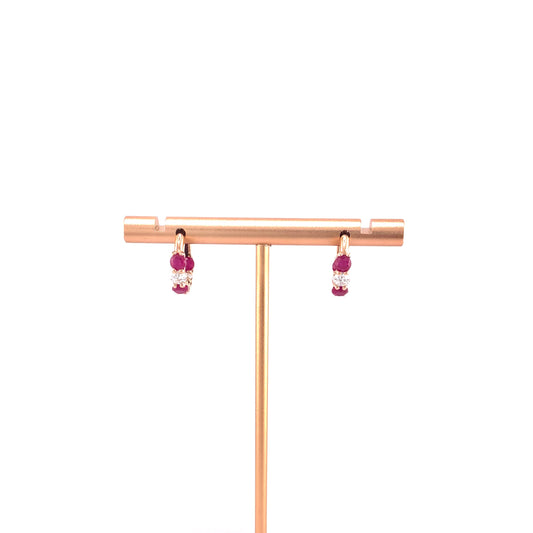 Diamond & Ruby Hoops