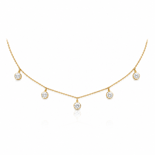 Dangling Diamond Necklace in 14K Gold