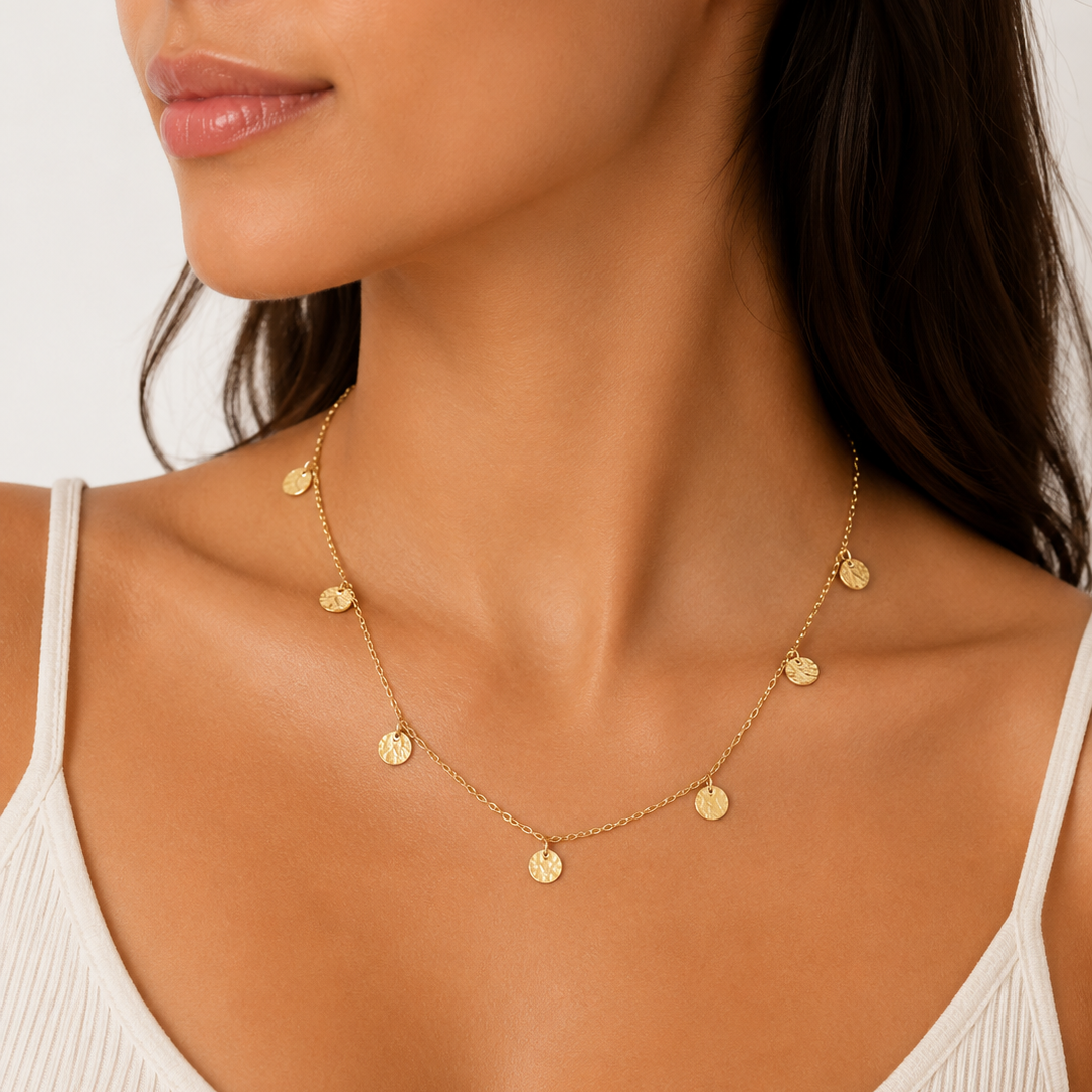 Gold Coin Charm Necklace