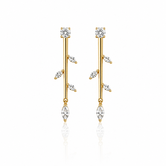 Golden Leaf Drops Earrings