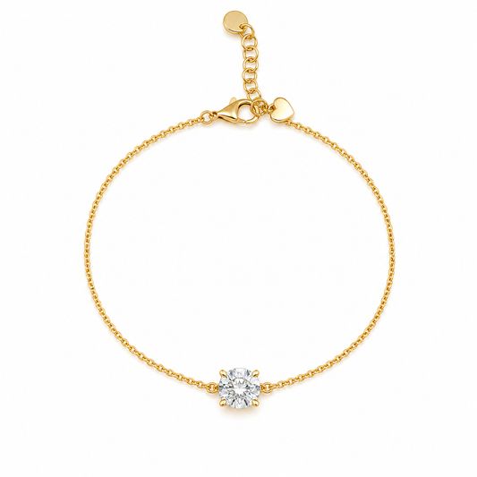Round Diamond Bracelet 14k Gold