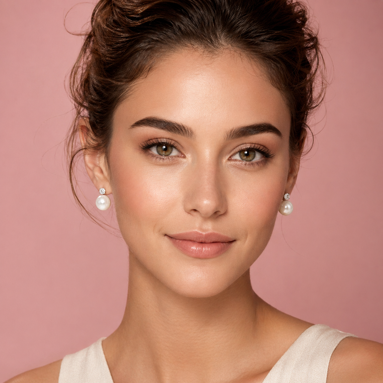 Pearl & Diamond Drop Earrings