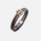 Men's Checkerboard Diamond Leather Bracelet