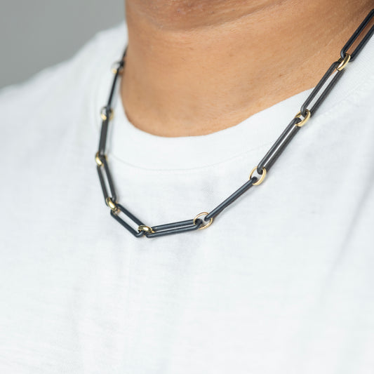 Black-Gold Monochrome Link Chain