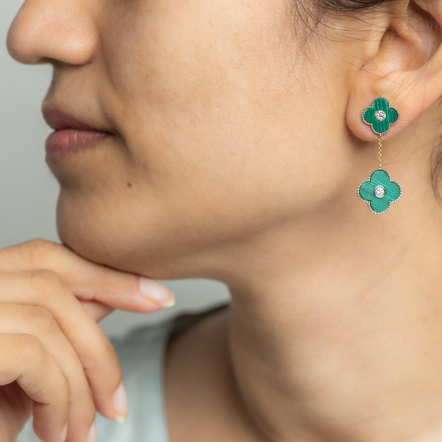 Verdant Clover Drop Earrings