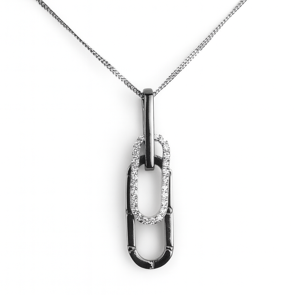 Paperclip Diamond Pendant