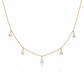 Dangling Pear Diamond Necklace 14K Gold
