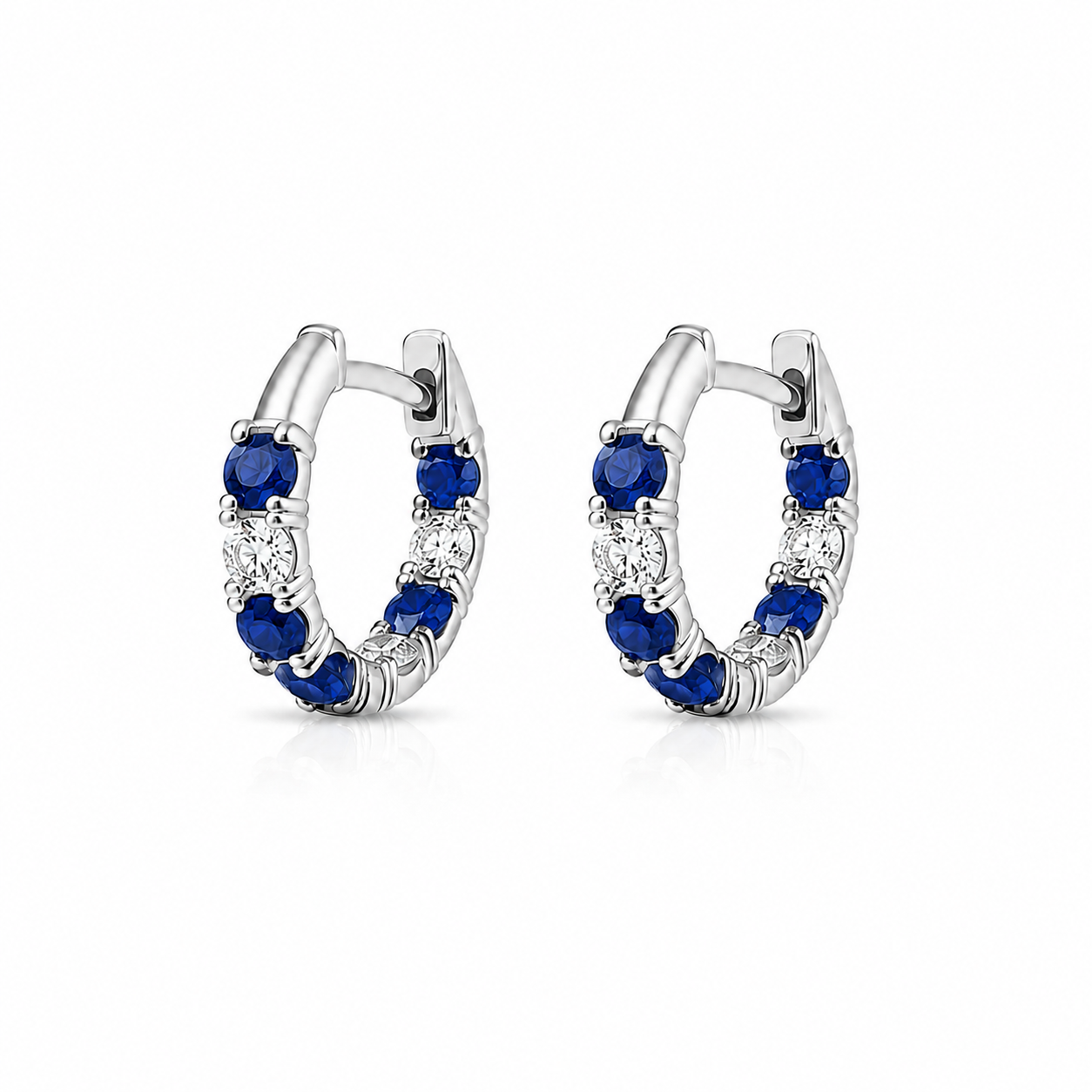 Diamond & Sapphire Hoops