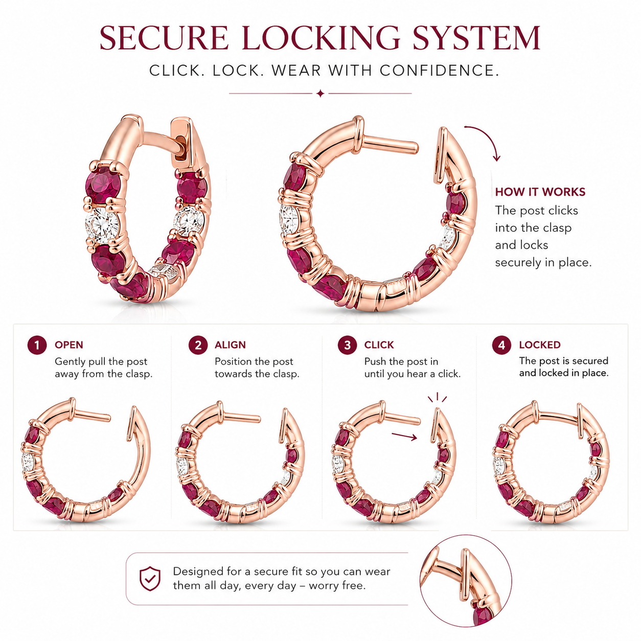 Diamond &  Ruby Hoops