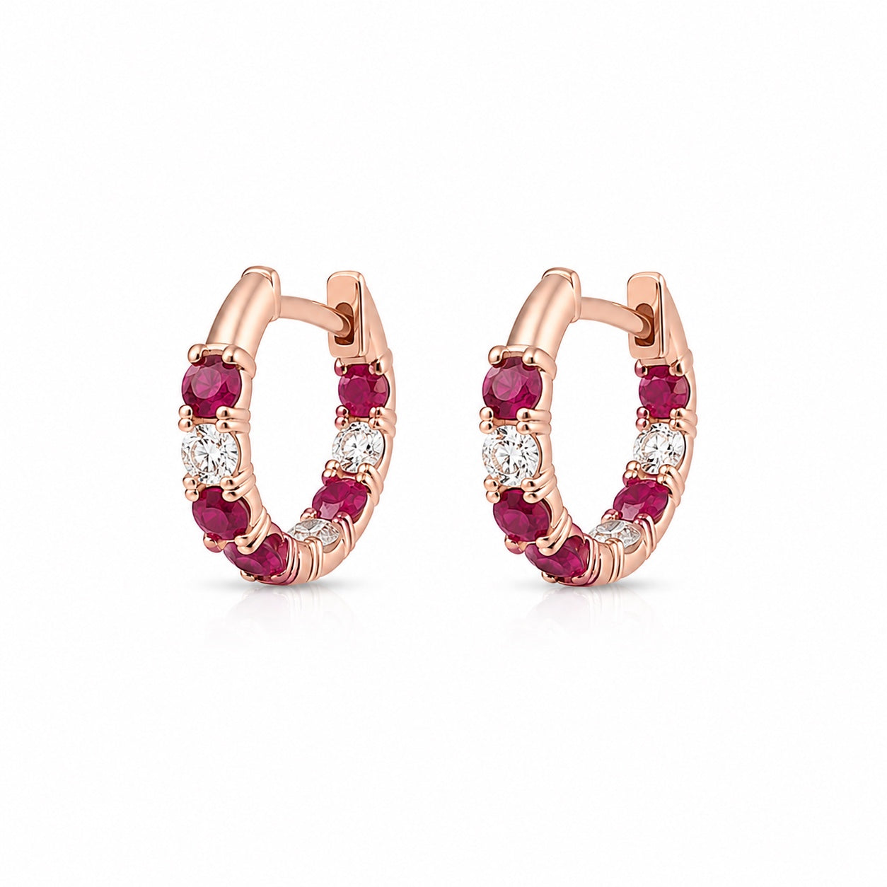 Diamond &  Ruby Hoops