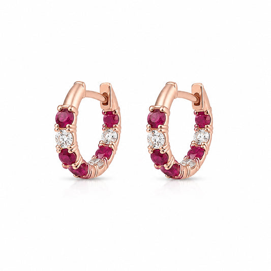 Diamond &  Ruby Hoops