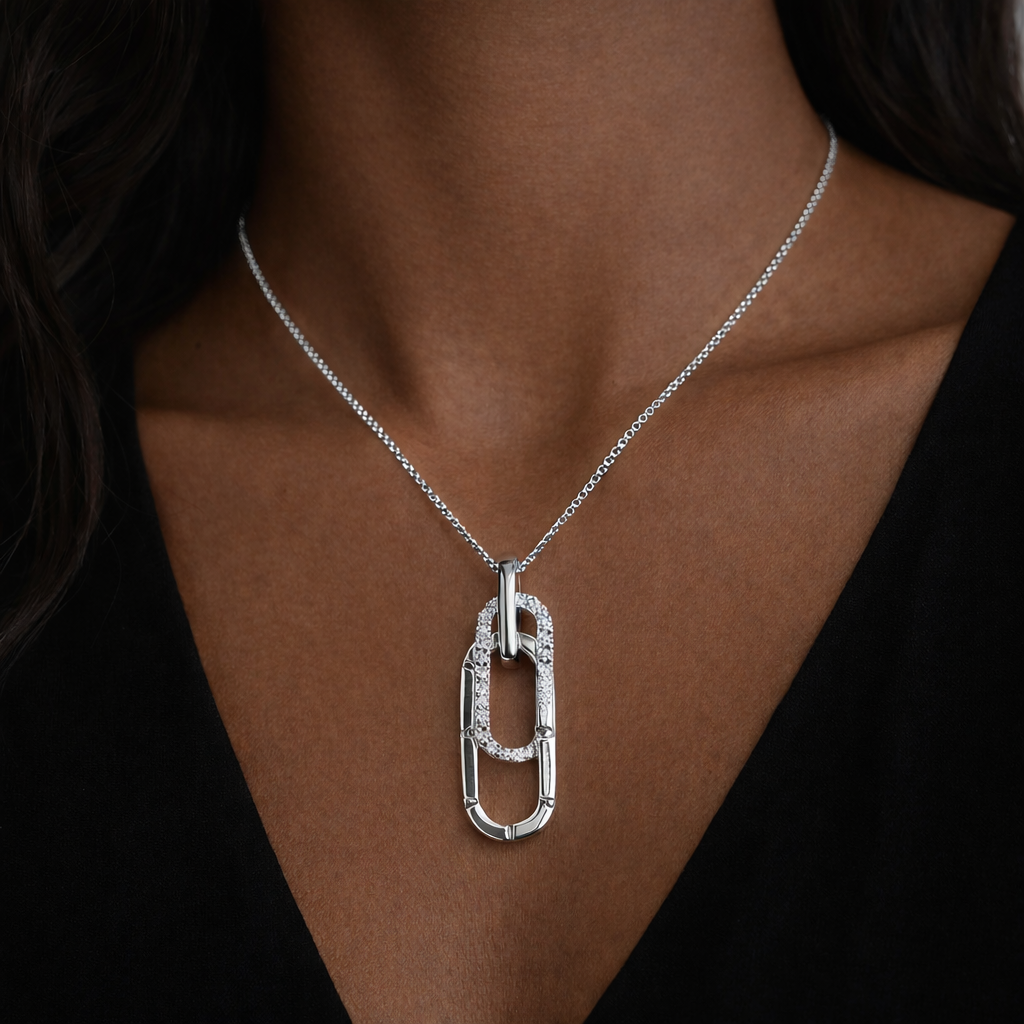 Paperclip Diamond Pendant
