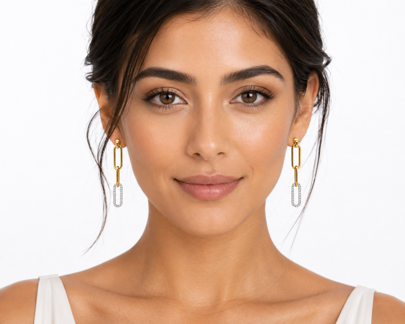 Diamond Paperclip Earring
