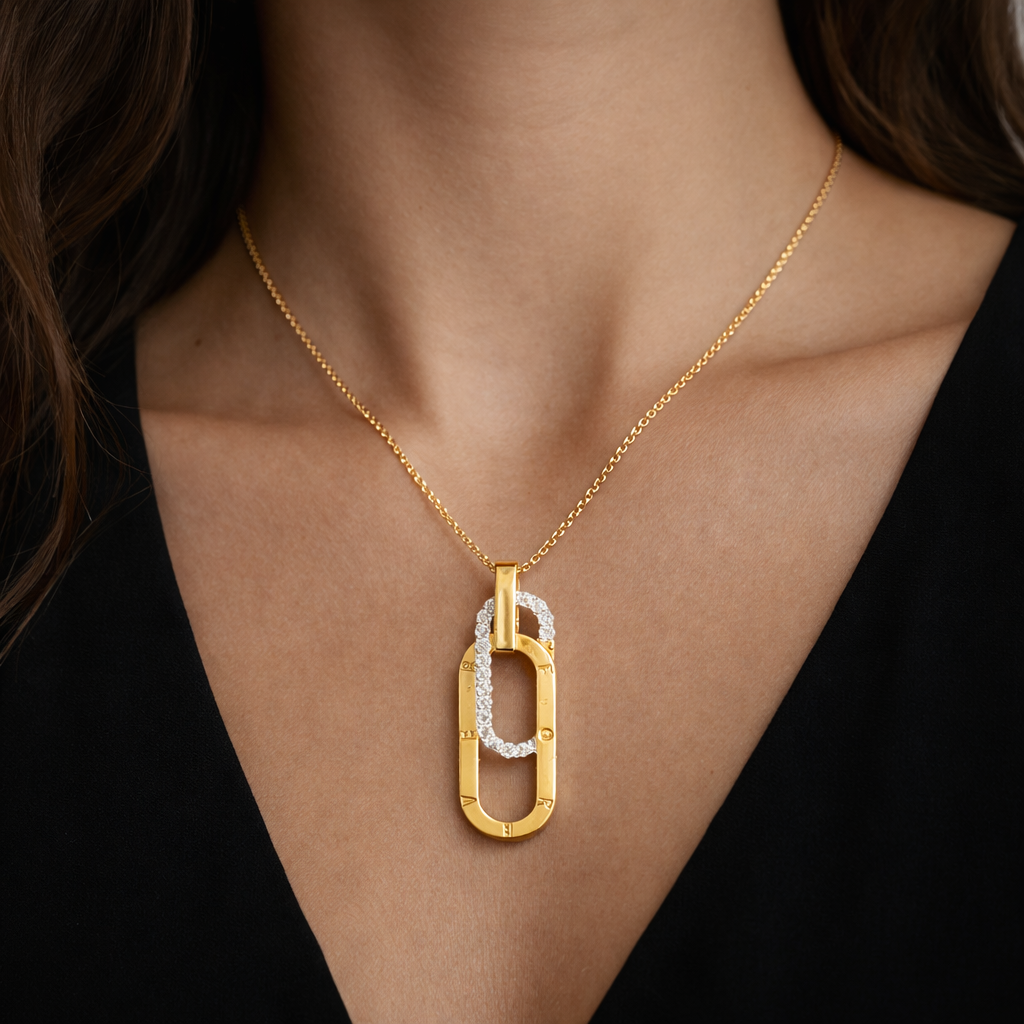 Paperclip Diamond Pendant