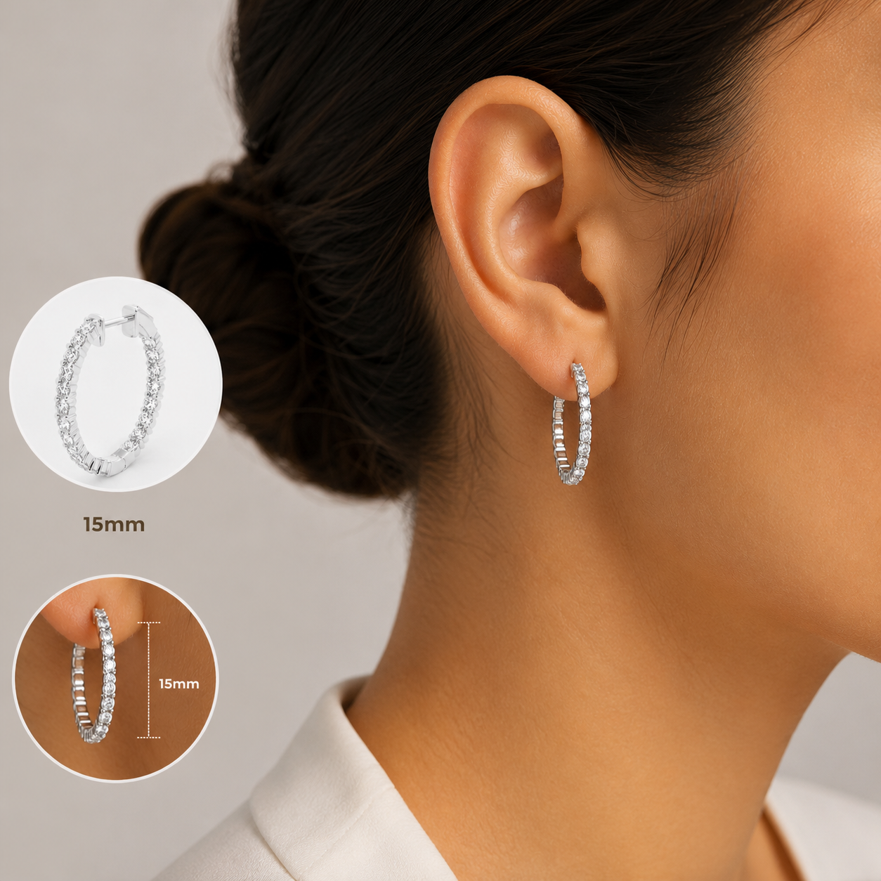Diamond Inside-Out Hoops