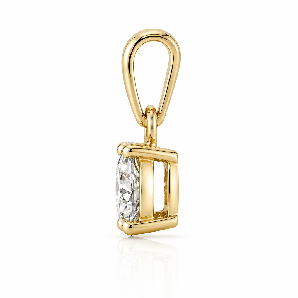 Diamond Solitaire Pendant 14k Gold