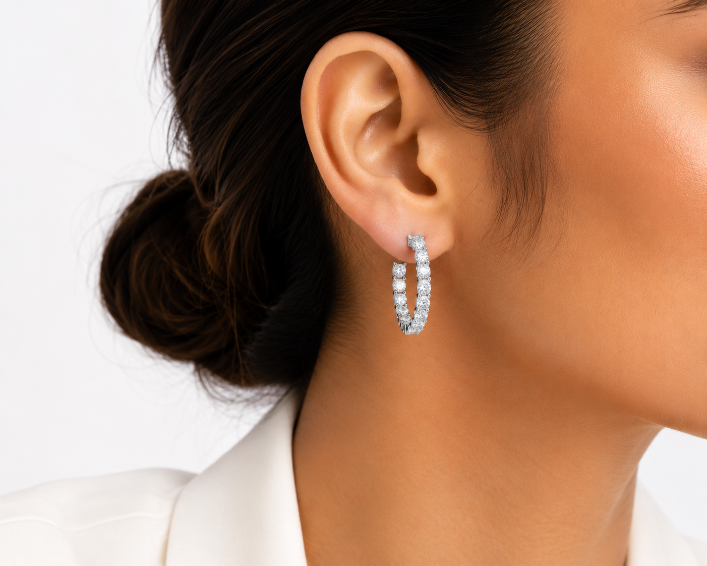Diamond Inside-Out Hoops