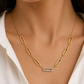 Diamond Paperclip Chain Necklace
