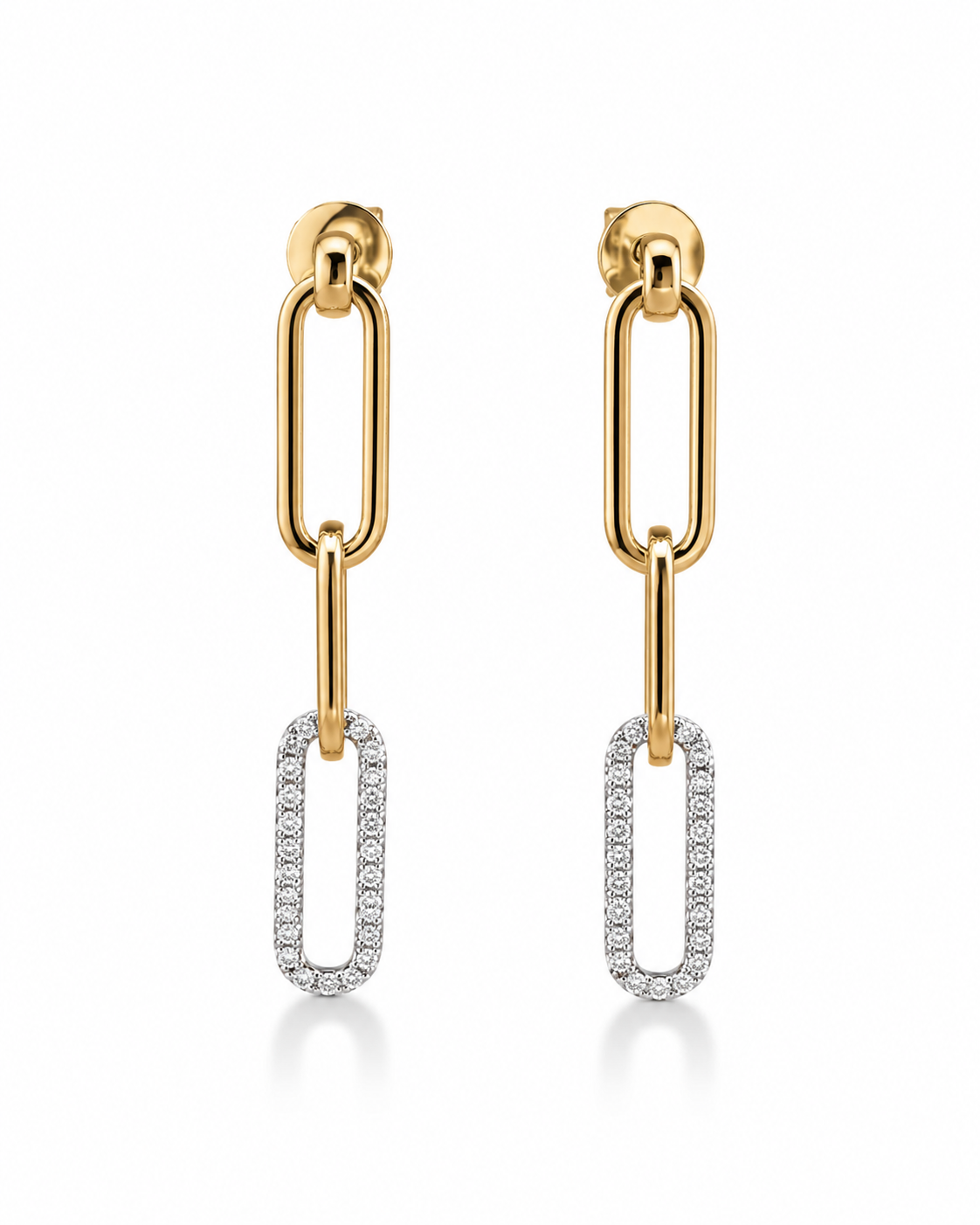 Diamond Paperclip Earring