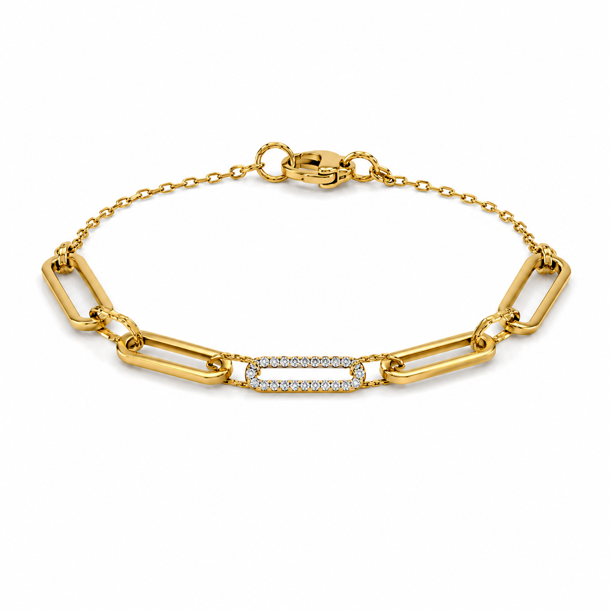 Diamond Paperclip Bracelet