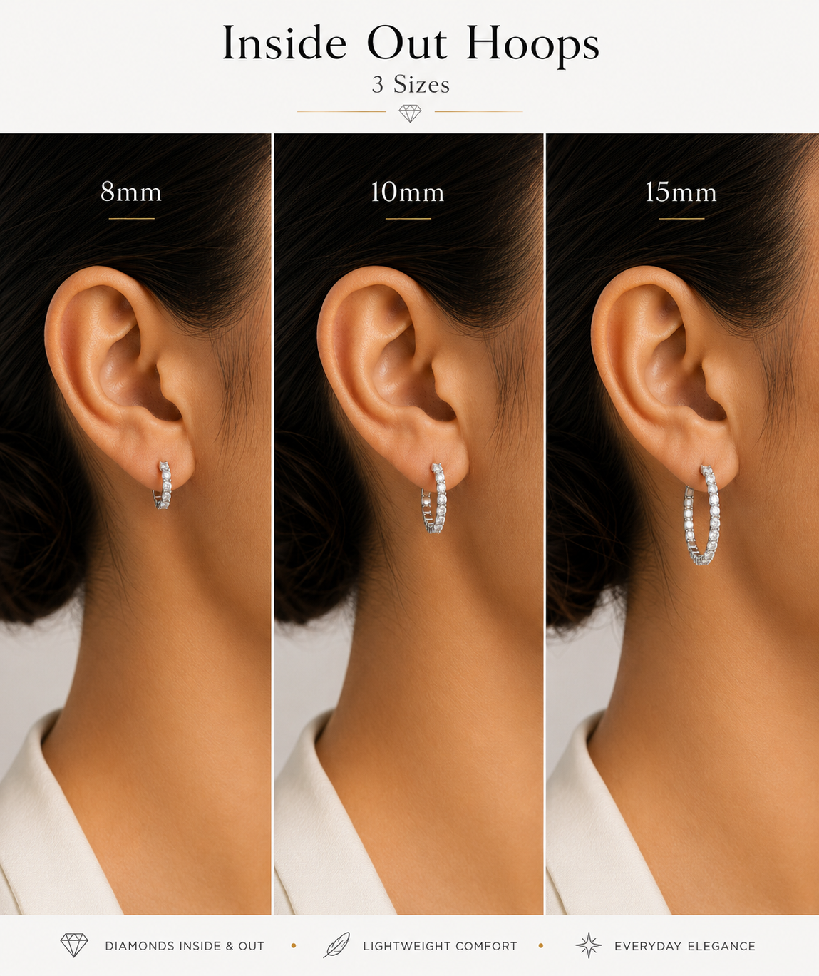 Diamond Inside-Out Hoops