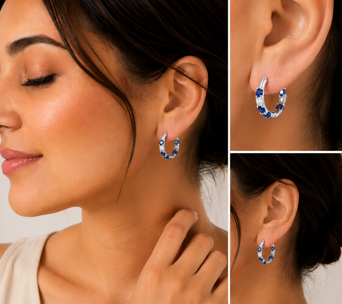 Diamond & Sapphire Hoops