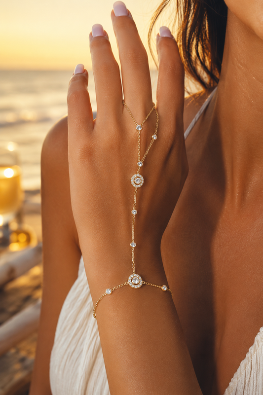 Finger Chain Bracelet 14K Gold