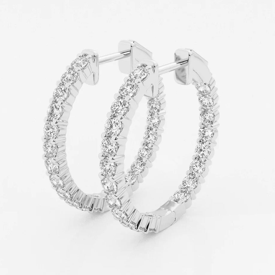 Diamond Inside-Out Hoops