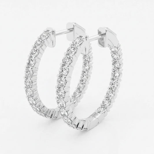 Diamond Inside-Out Hoops