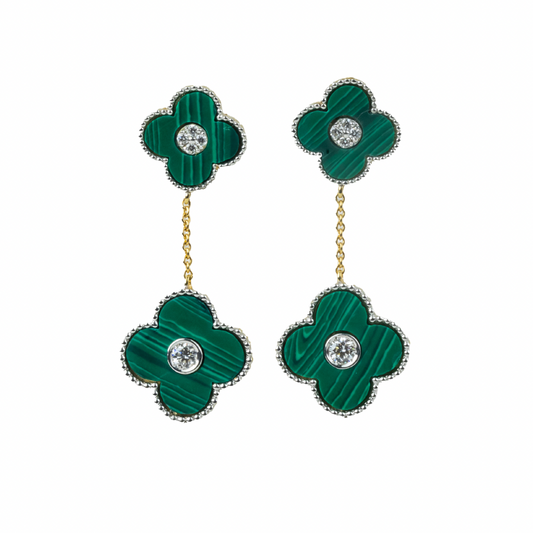Verdant Clover Drop Earrings