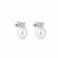Pearl & Diamond Drop Earrings 14k gold