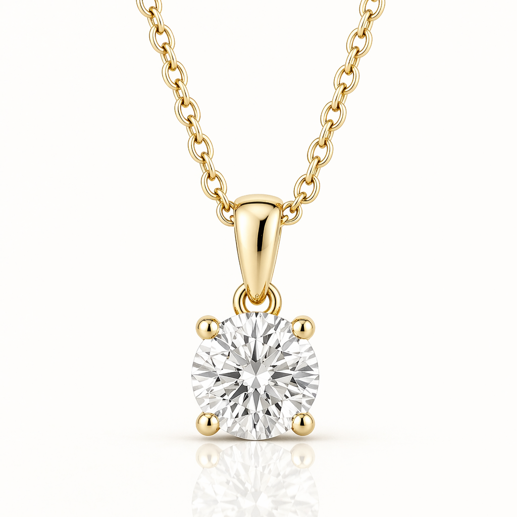 Diamond Solitaire Pendant 14k Gold