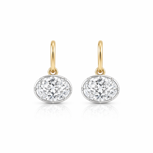 East West Oval Earring 14K Gold