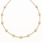 Can u create a yard necklace with 12 round diamonds in yellow gold round the neck on white background for web page it should be round in shape 