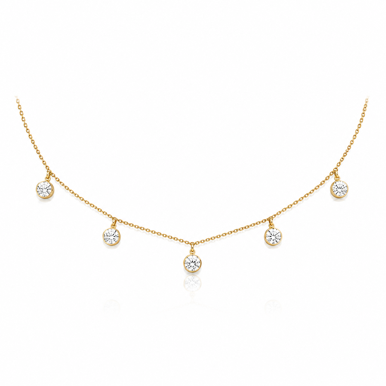 Dangling Diamond Necklace in 14K Gold
