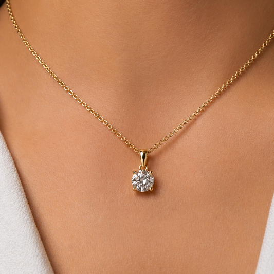 Diamond Solitaire Pendant 14k Gold