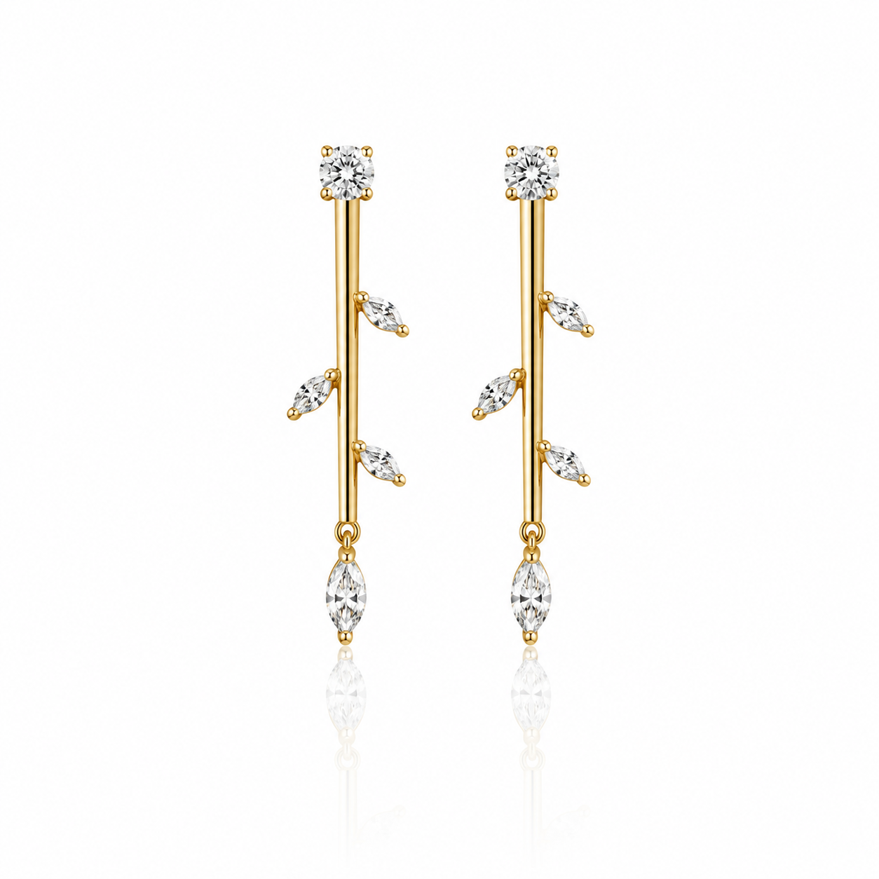 Golden Leaf Drops Earrings