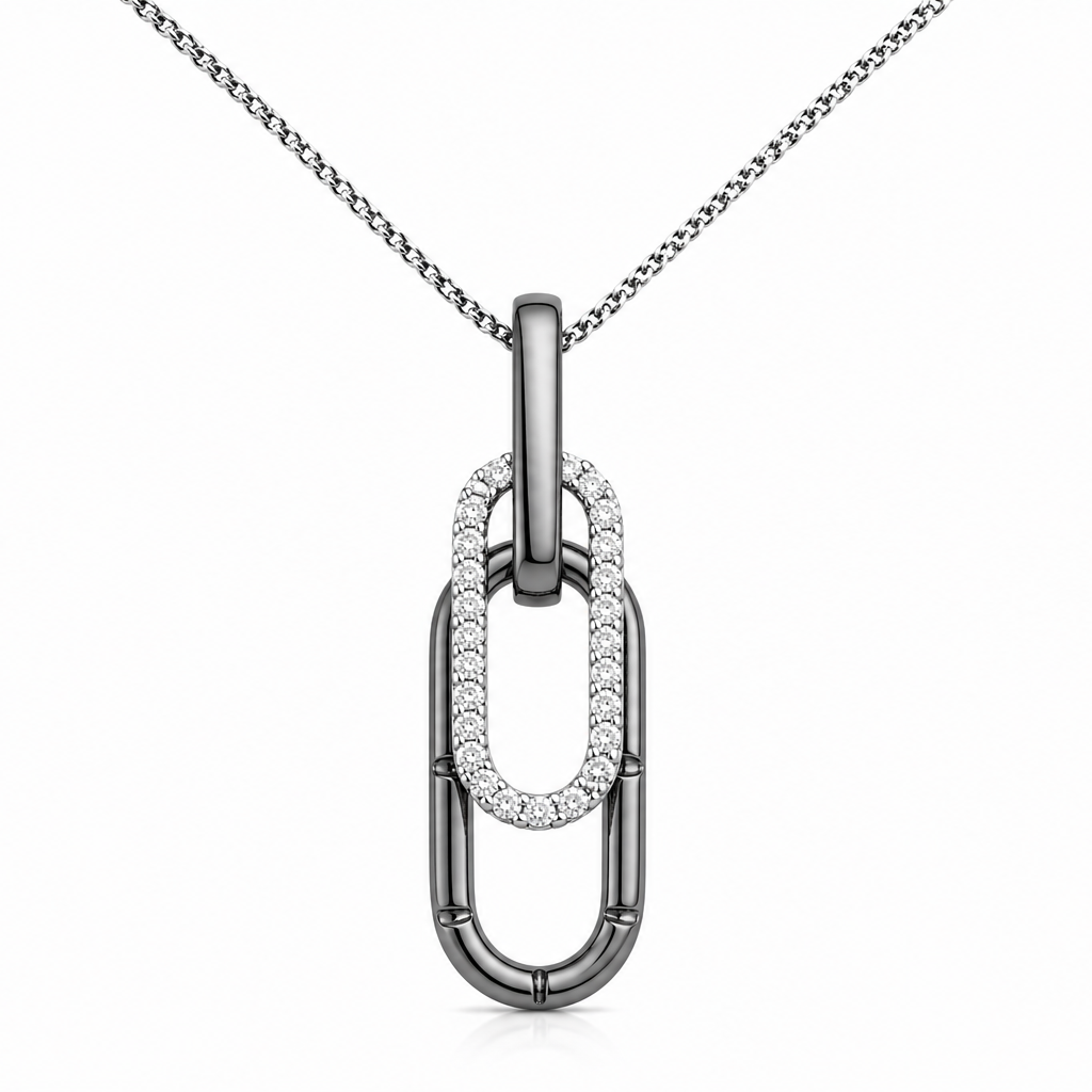 Paperclip Diamond Pendant
