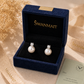 Pearl & Diamond Drop Earrings 14k gold