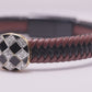 Men's Checkerboard Diamond Leather Bracelet
