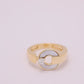 Diamond Mother Of Pearl  Ring 14K Gold