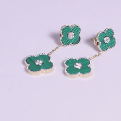 Verdant Clover Drop Earrings