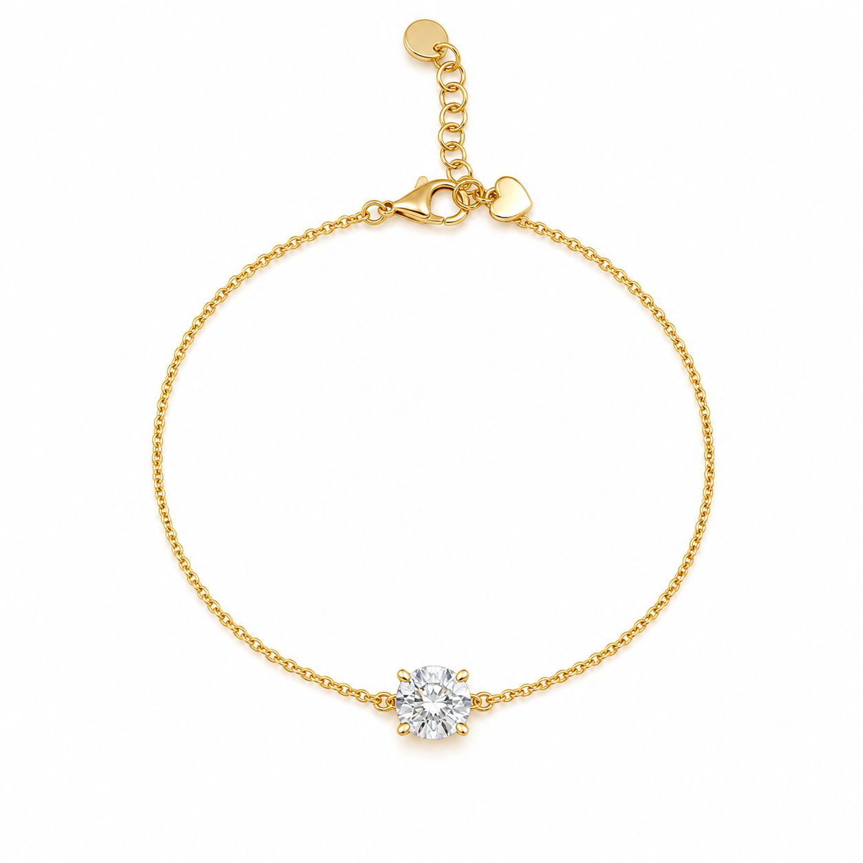 Round Diamond Bracelet 14k Gold