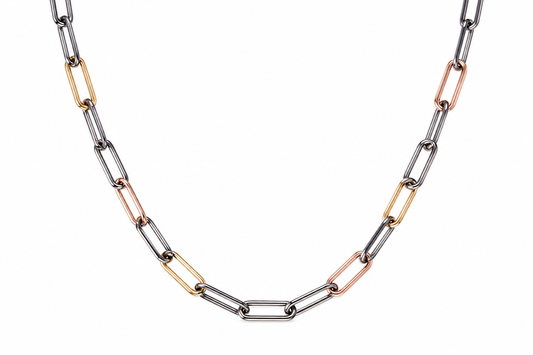 Tri Tone Paperclip Chain